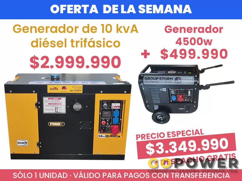 Generador de 10 kvA más Generador de 4500W - GoPower · Herramientas y Maquinas Industriales